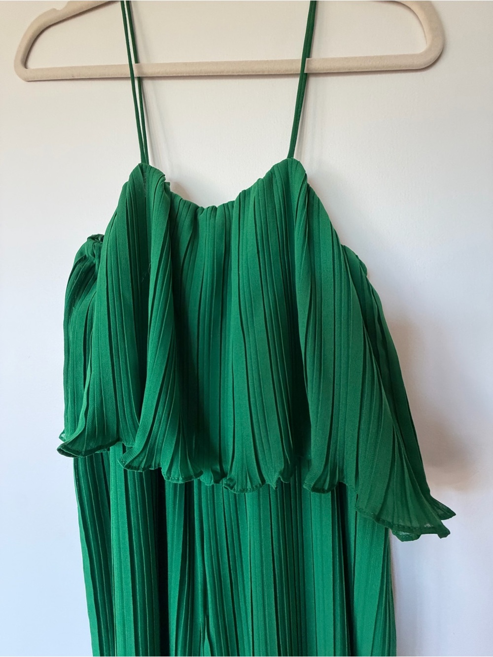 Zara Green Pleated Jumpsuit Jumpsuit Size Large NWT